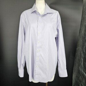 Brooks Brothers Dress Shirt Mens 17 34/35 Purple Milano Fit Button Front Stretch